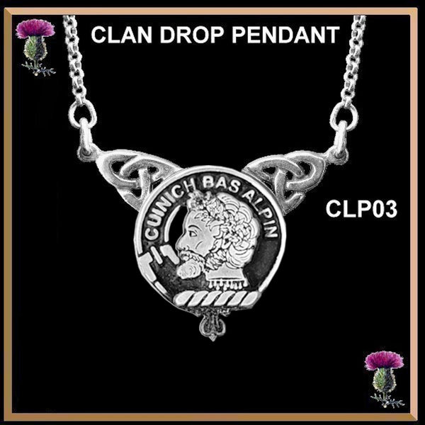 MacAlpin Clan Crest Double Drop Pendant ~ CLP03