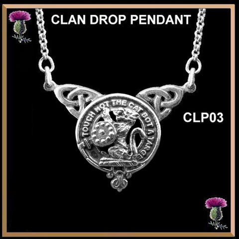 MacBain Clan Crest Double Drop Pendant ~ CLP03