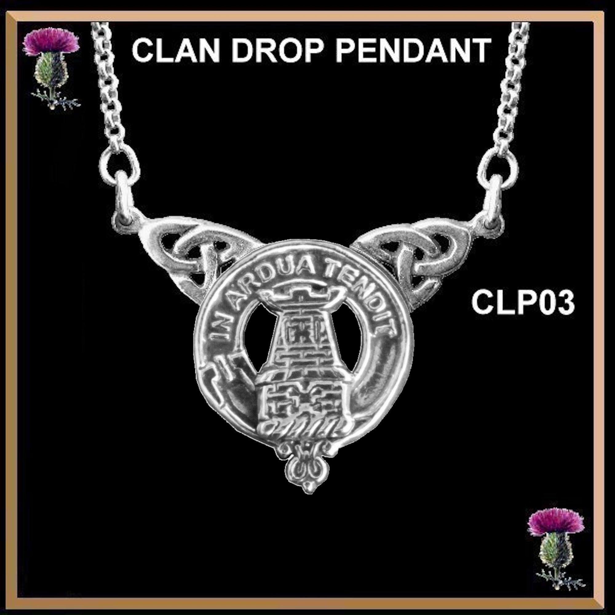 MacCallum Clan Crest Double Drop Pendant ~ CLP03