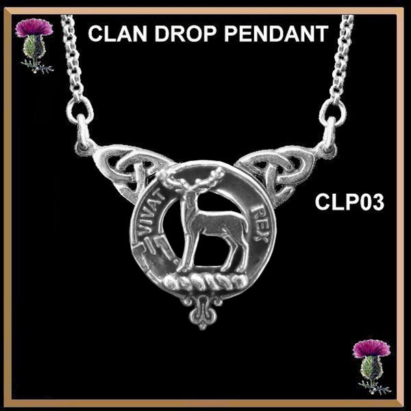MacCorqudale Clan Crest Double Drop Pendant ~ CLP03