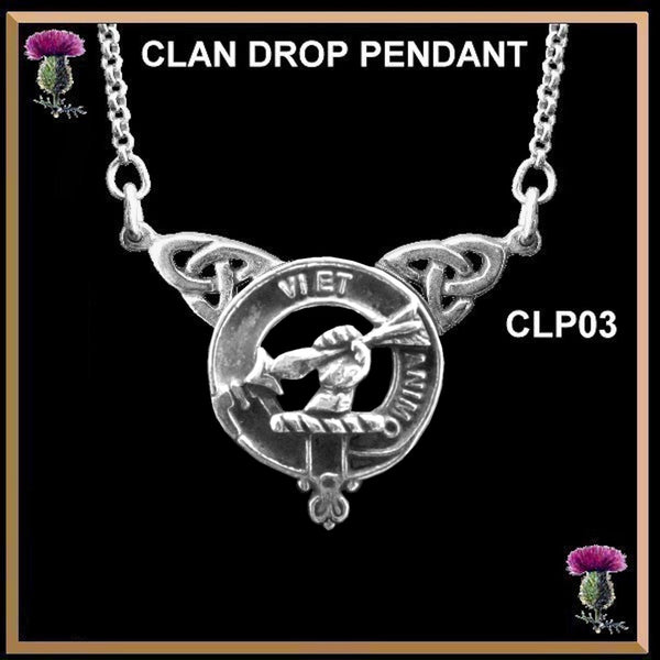 MacCulloch Clan Crest Double Drop Pendant ~ CLP03