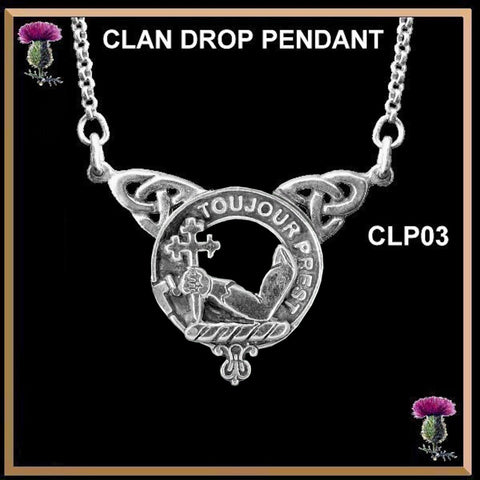 MacDonald Dunnyveg Clan Crest Double Drop Pendant ~ CLP03