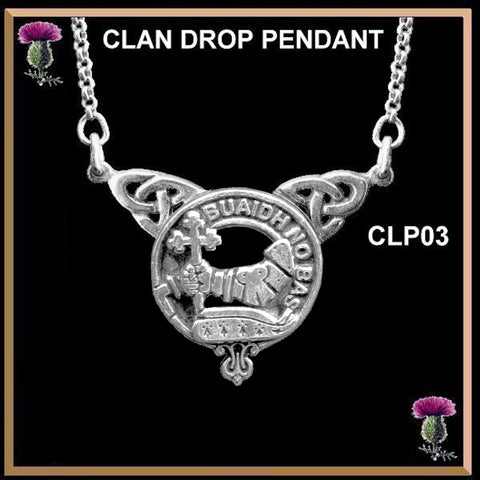 MacDougall Clan Crest Double Drop Pendant ~ CLP03