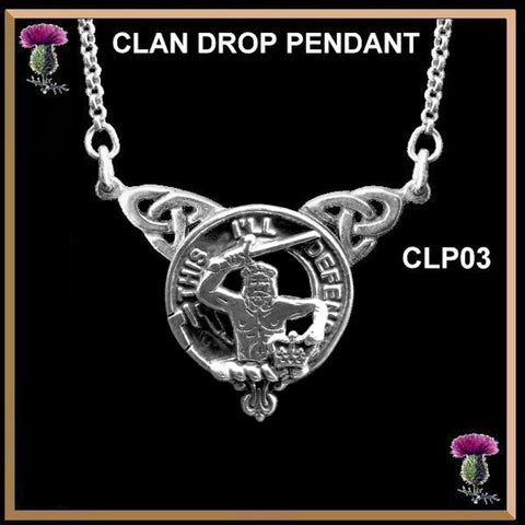MacFarlane Clan Crest Double Drop Pendant ~ CLP03