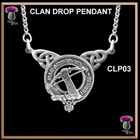MacInnes Clan Crest Double Drop Pendant ~ CLP03