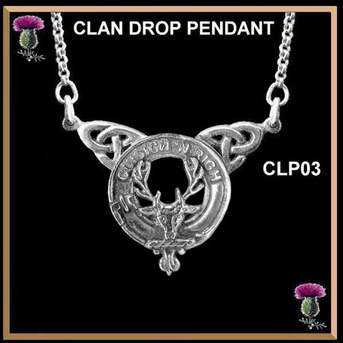 MacKenzie Seaforth Clan Crest Double Drop Pendant ~ CLP03