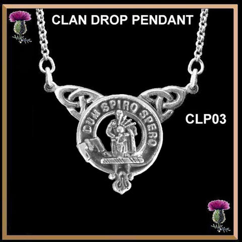 MacLennan Clan Crest Double Drop Pendant ~ CLP03