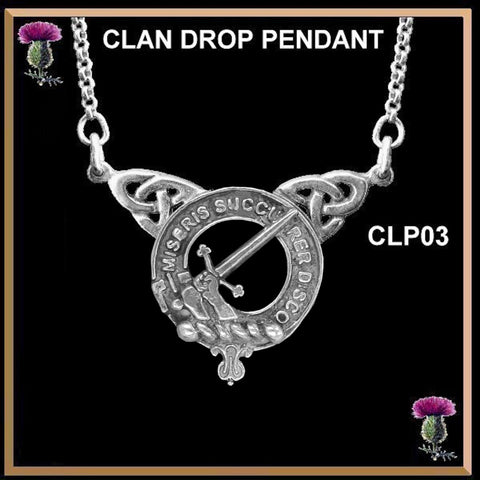 MacMillan Clan Crest Double Drop Pendant ~ CLP03