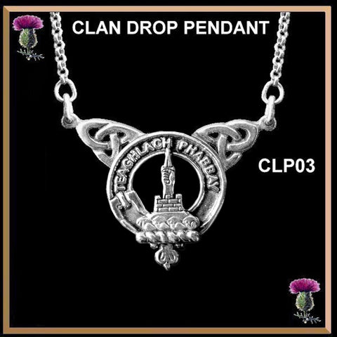 Morrison Clan Crest Double Drop Pendant ~ CLP03