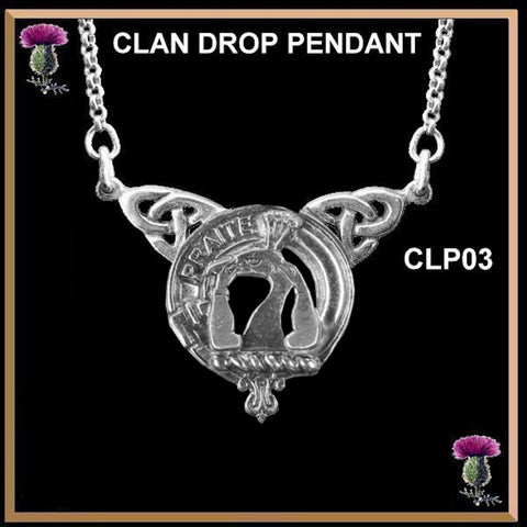Murray Tullibardine Clan Crest Double Drop Pendant ~ CLP03