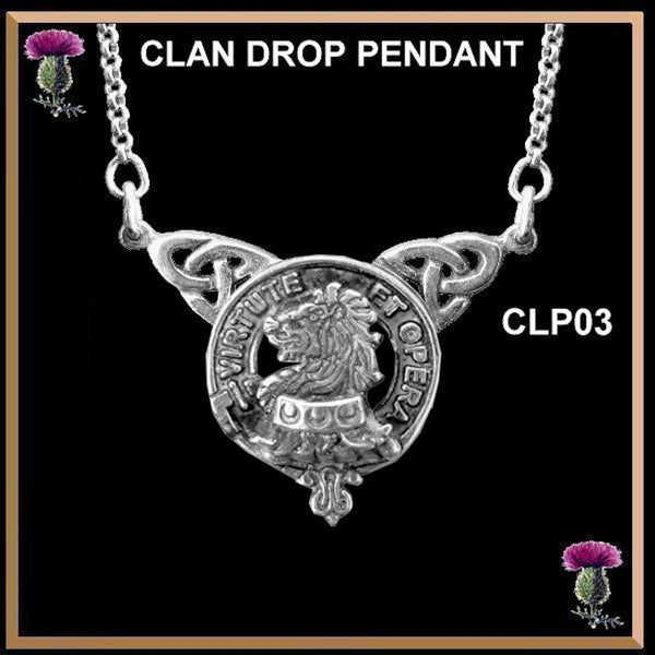 Pentland Clan Crest Double Drop Pendant ~ CLP03