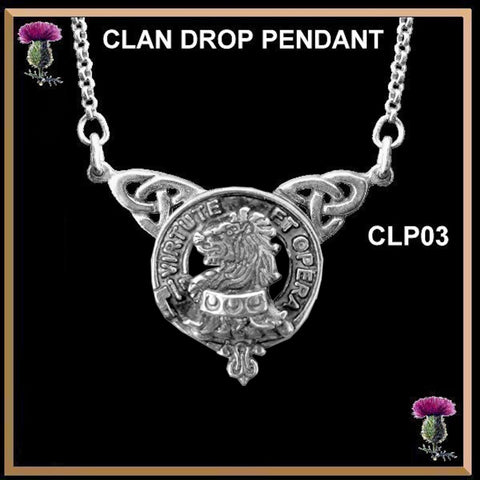 Pentland Clan Crest Double Drop Pendant ~ CLP03