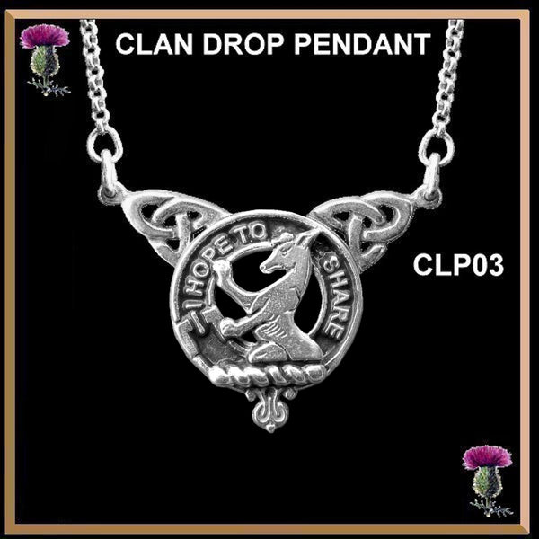 Riddell Clan Crest Double Drop Pendant ~ CLP03