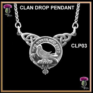Rutherford Clan Crest Double Drop Pendant ~ CLP03