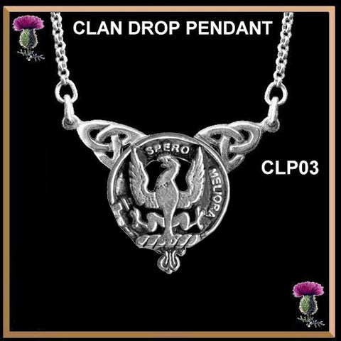 Sandilands Clan Crest Double Drop Pendant ~ CLP03