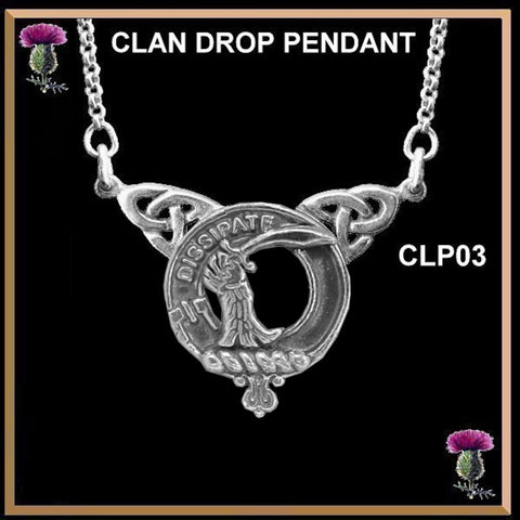 Scrymgeour Clan Crest Double Drop Pendant ~ CLP03