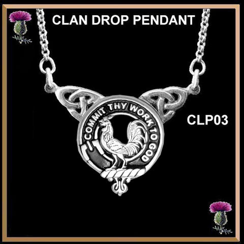 Sinclair Clan Crest Double Drop Pendant ~ CLP03