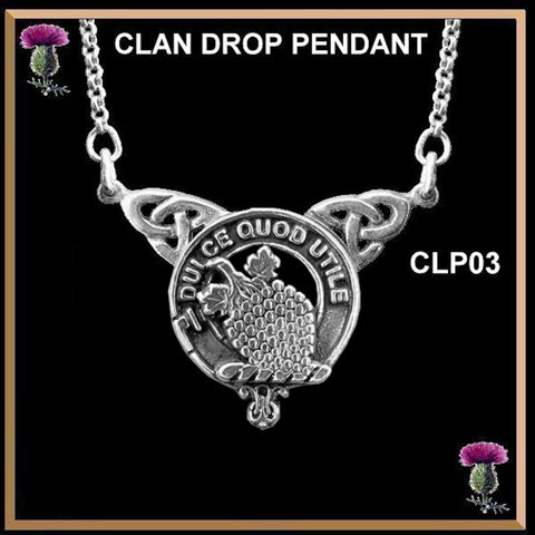 Strang Clan Crest Double Drop Pendant ~ CLP03