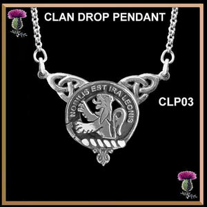 Stuart Clan Crest Double Drop Pendant ~ CLP03
