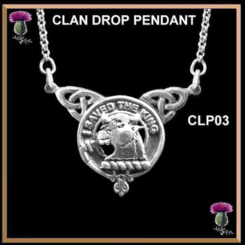 Turnbull Clan Crest Double Drop Pendant ~ CLP03