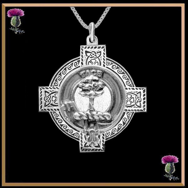 Abercrombie Clan Crest Celtic Cross Pendant Scottish