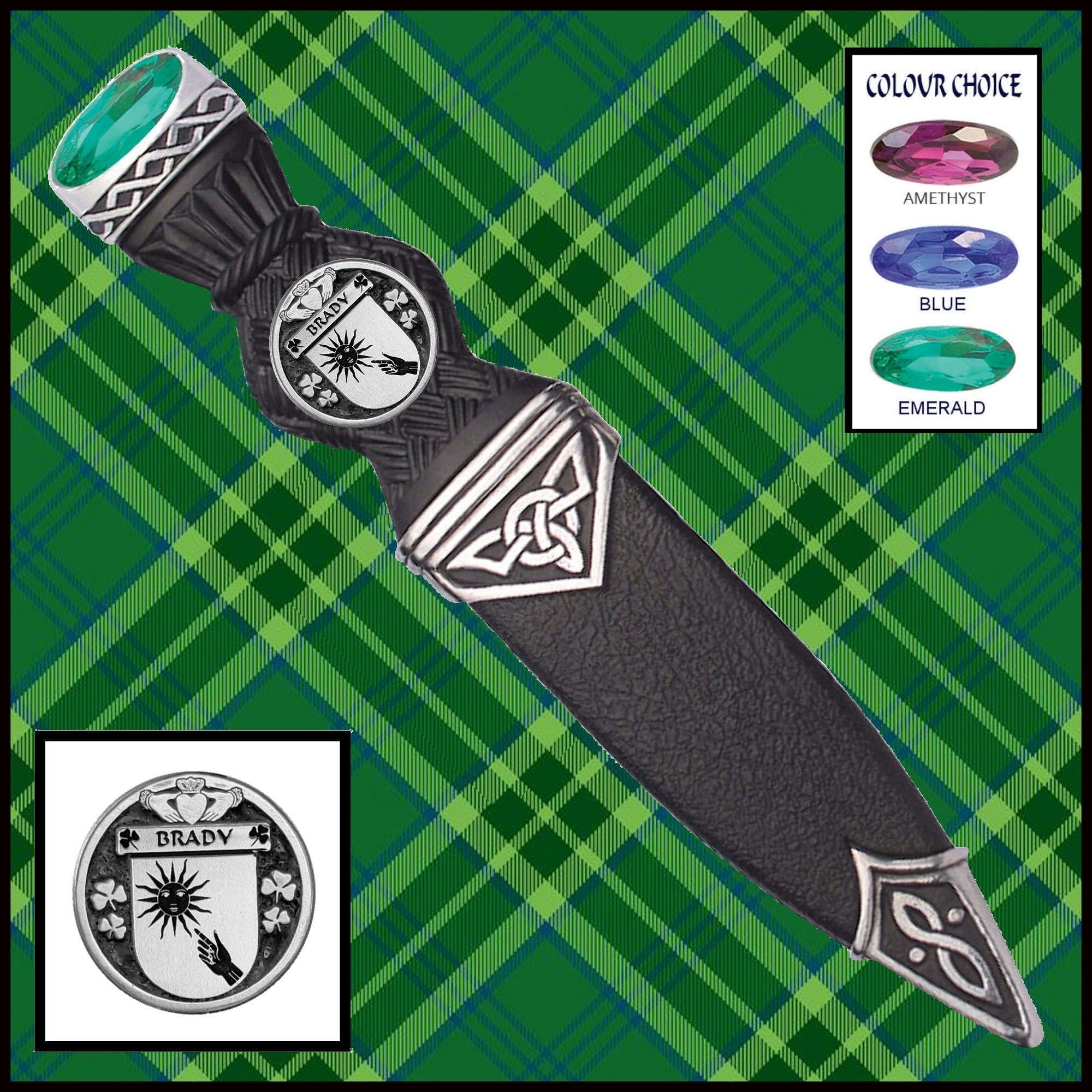 Brady Interlace Irish Disk Coat of Arms Sgian Dubh, Irish Knife ~ ISDCO