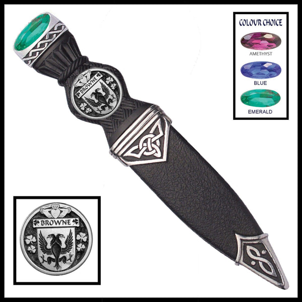 Browne Interlace Irish Disk Coat of Arms Sgian Dubh, Irish Knife ~ ISDCO