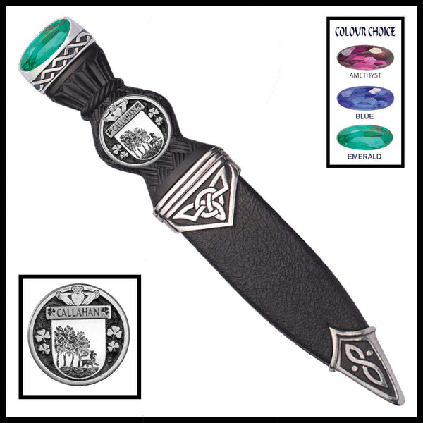 Callahan Interlace Irish Disk Coat of Arms Sgian Dubh, Irish Knife ~ ISDCO