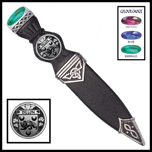 Dillon Interlace Irish Disk Coat of Arms Sgian Dubh, Irish Knife ~ ISDCO