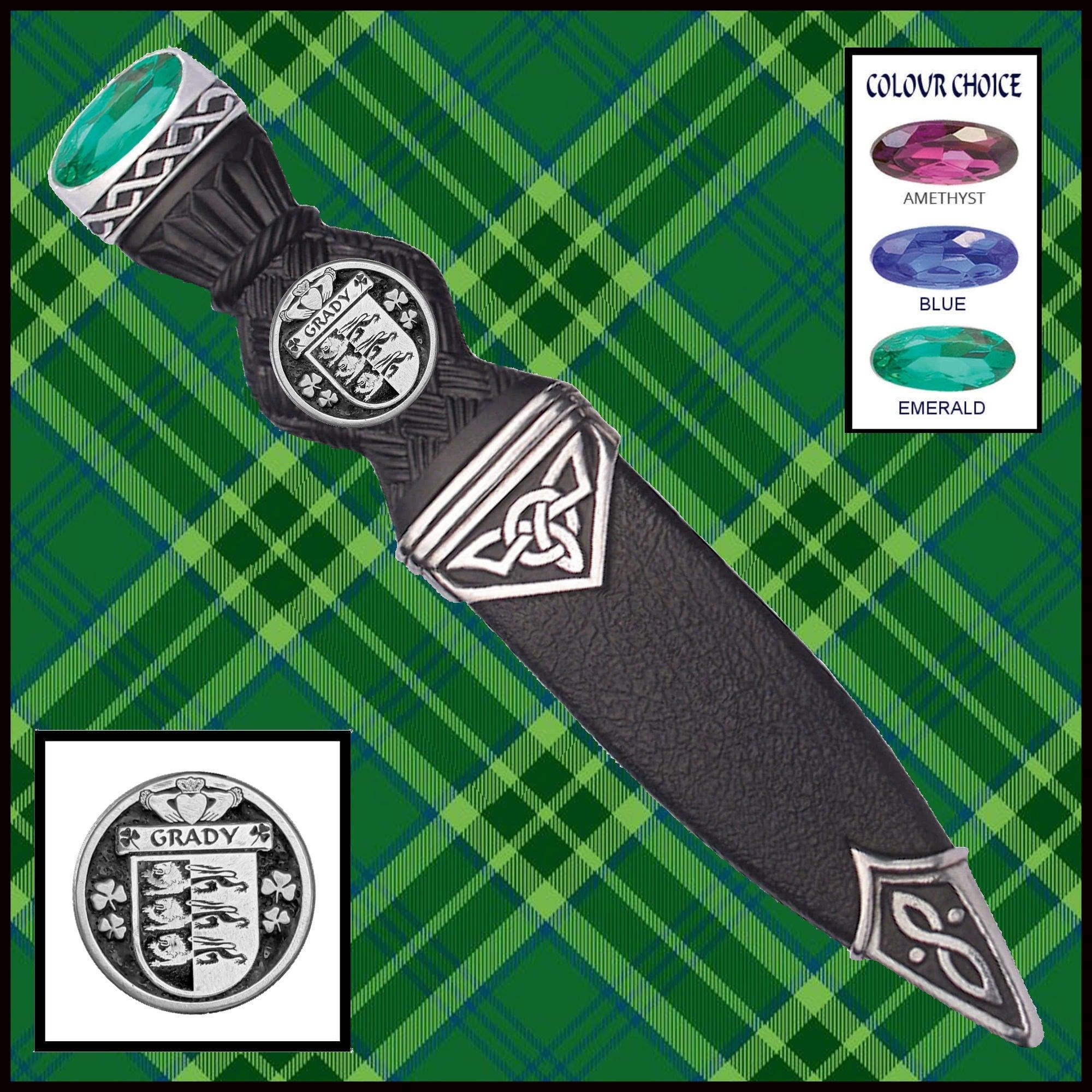 Grady Interlace Irish Disk Coat of Arms Sgian Dubh, Irish Knife ~ ISDCO