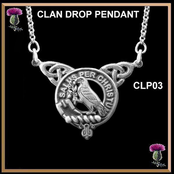 Abernethy Clan Crest Double Drop Pendant ~ CLP03