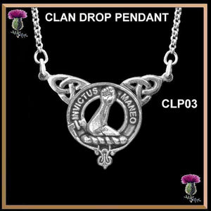 Armstrong Clan Crest Double Drop Pendant ~ CLP03