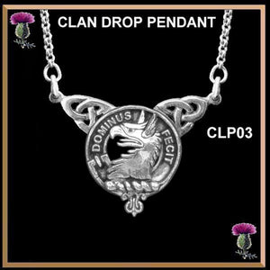 Baird Clan Crest Double Drop Pendant ~ CLP03