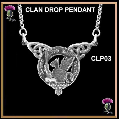 Bannatyne Clan Crest Double Drop Pendant ~ CLP03