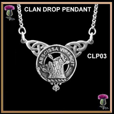 Bisset Clan Crest Double Drop Pendant ~ CLP03