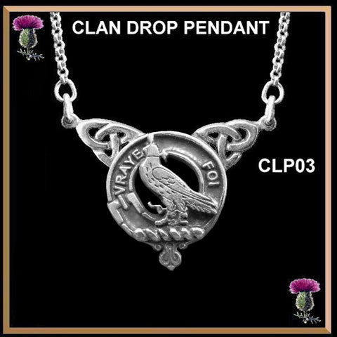 Boswell Clan Crest Double Drop Pendant ~ CLP03