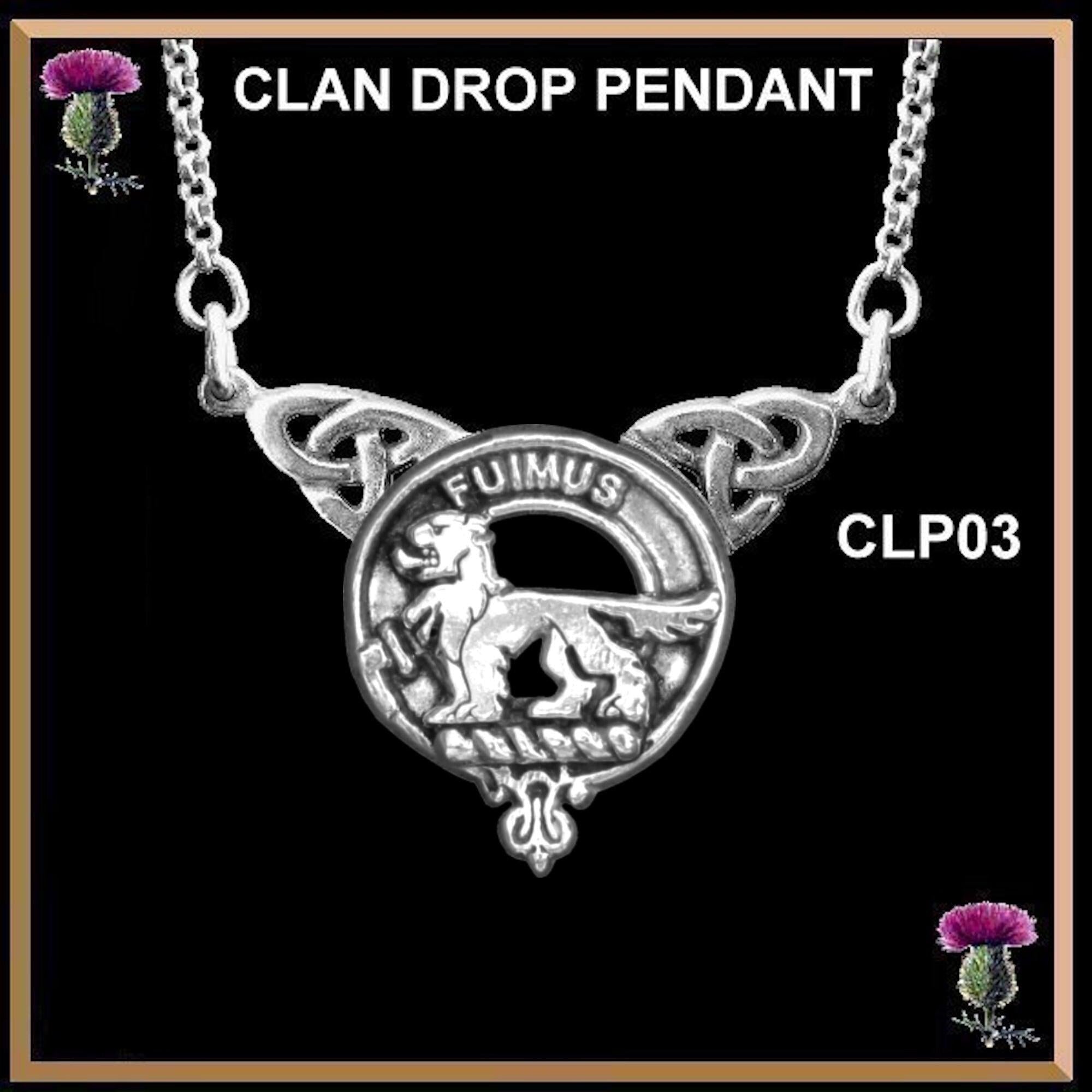 Bruce Clan Crest Double Drop Pendant ~ CLP03
