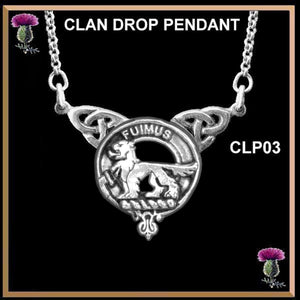 Bruce Clan Crest Double Drop Pendant ~ CLP03