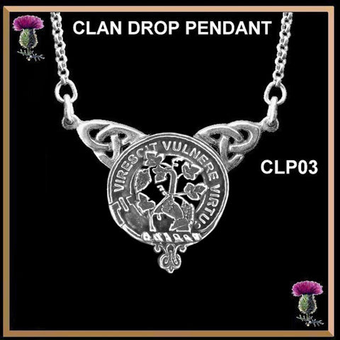 Burnett Clan Crest Double Drop Pendant ~ CLP03