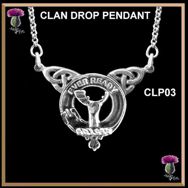 Burns Clan Crest Double Drop Pendant ~ CLP03