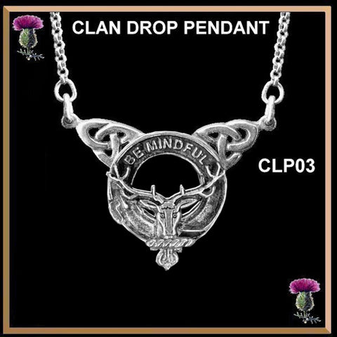 Calder Clan Crest Double Drop Pendant ~ CLP03