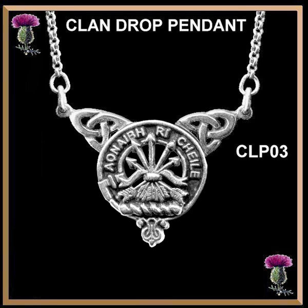 Cameron Clan Crest Double Drop Pendant ~ CLP03