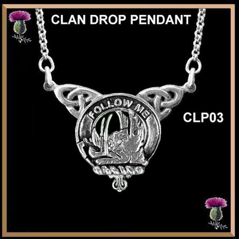 Campbell Breadalbane Clan Crest Double Drop Pendant ~ CLP03