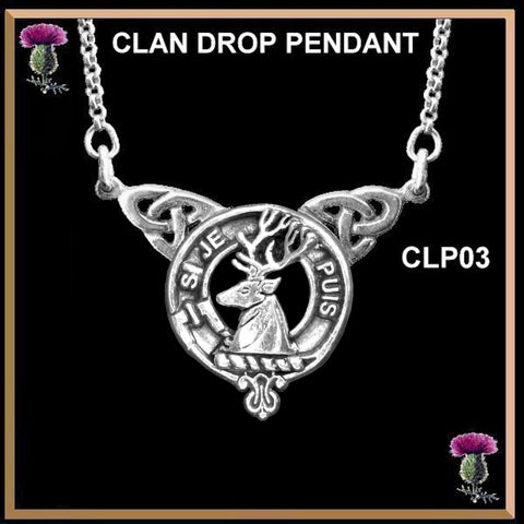 Colquhoun Clan Crest Double Drop Pendant ~ CLP03