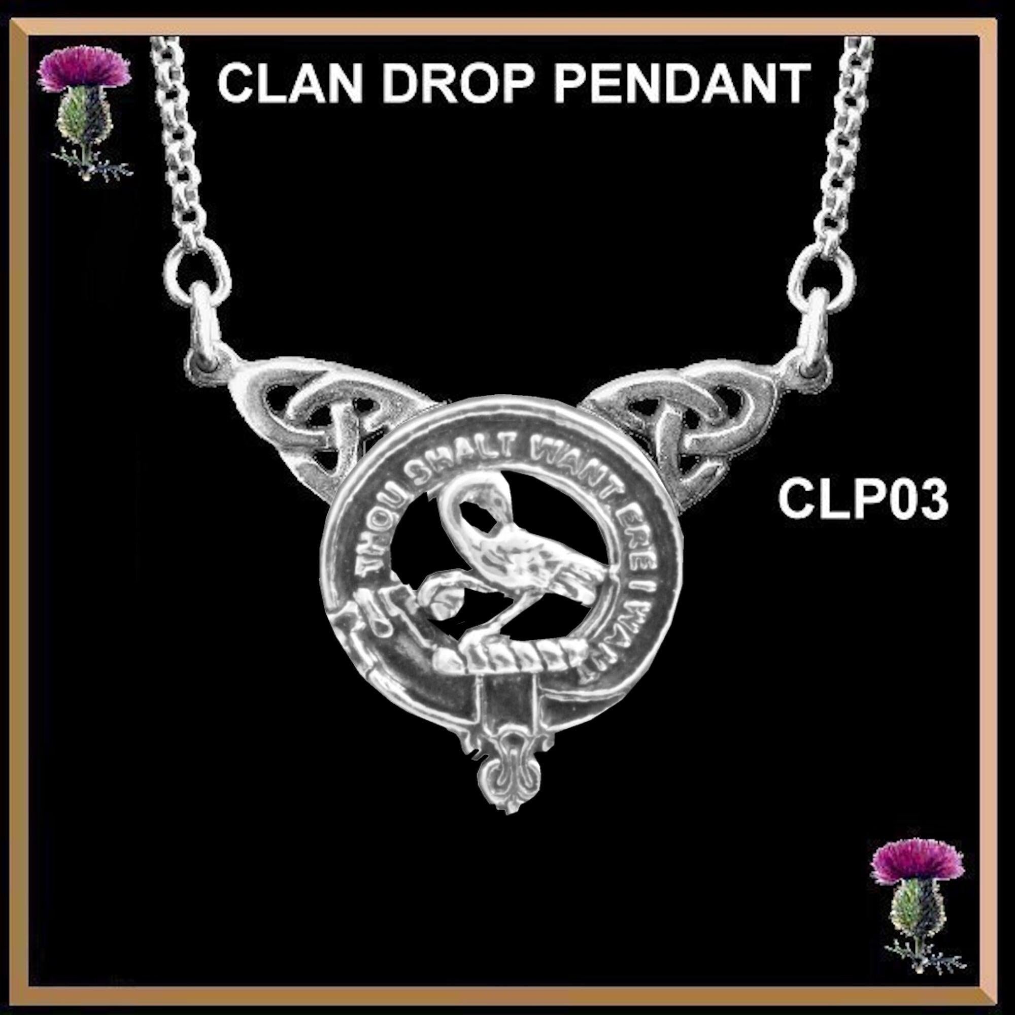 Cranston Clan Crest Double Drop Pendant ~ CLP03