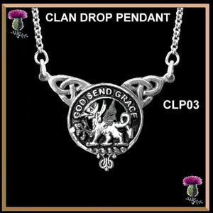 Crichton Clan Crest Double Drop Pendant ~ CLP03