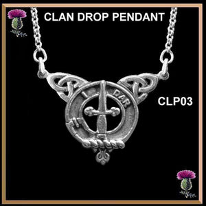 Dalziel Clan Crest Double Drop Pendant ~ CLP03