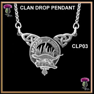 Douglas Clan Crest Double Drop Pendant ~ CLP03