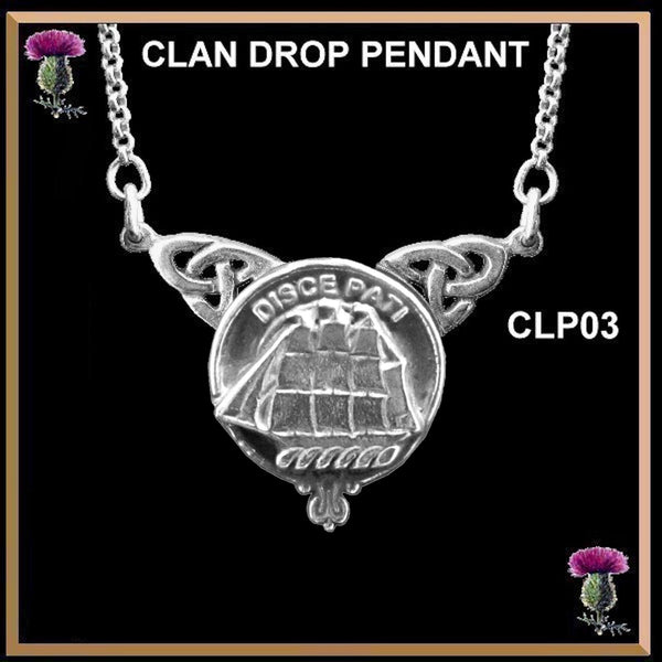 Duncan Clan Crest Double Drop Pendant ~ CLP03