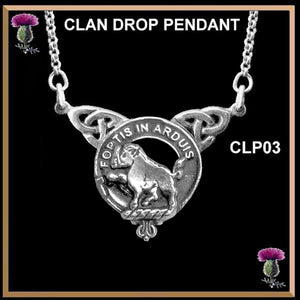 Finlay Clan Crest Double Drop Pendant ~ CLP03